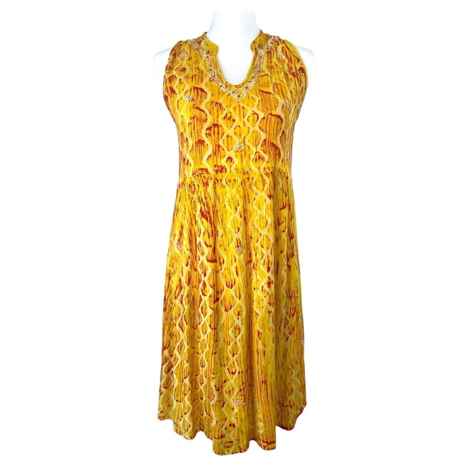 Raga Anthropologie Dress Size S Embellished Artsy Boho Festival, Flowy, NWOT