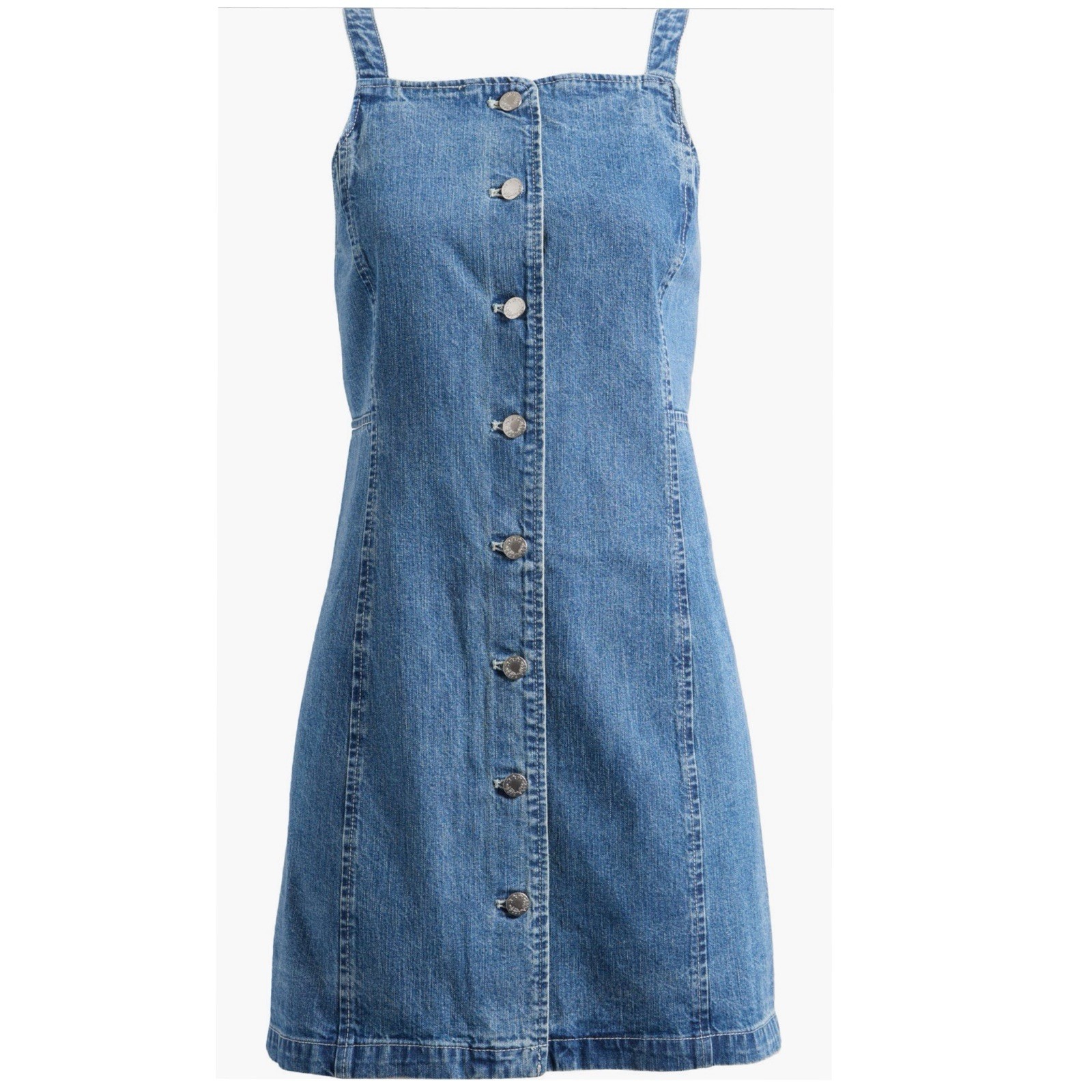 NWT Alex Mill Paris Medium Wash Alexis Button-Up Denim Minidress Size Large