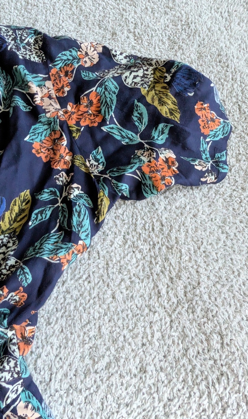 🌼B2G1🌼 Angie Navy Floral Romper Maxi Dress with Teal and Orange Accents NWT