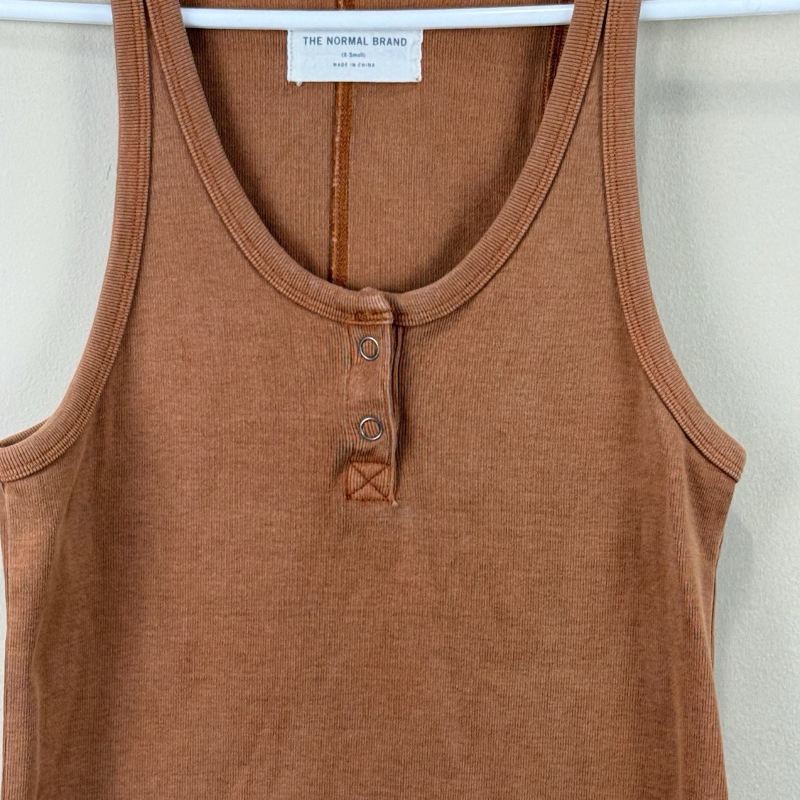 The Normal Brand 2 Snap Midi Dress Burnt Orange XS EUC