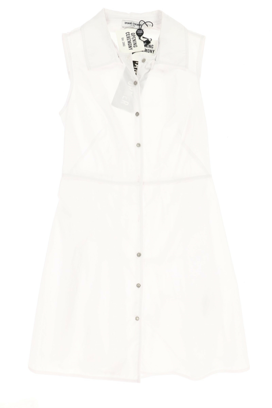 Opening Ceremony 240629 Womens Cotton Button Front Shirt Dress White Size 0