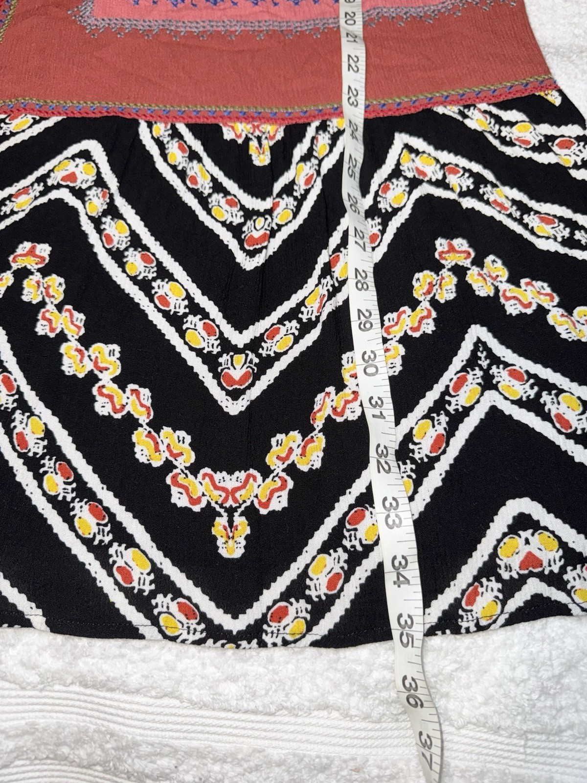 Desigual $189 Embroidered Patchwork Mixed Patterns Boho Shift Dress SIZE 44 XL
