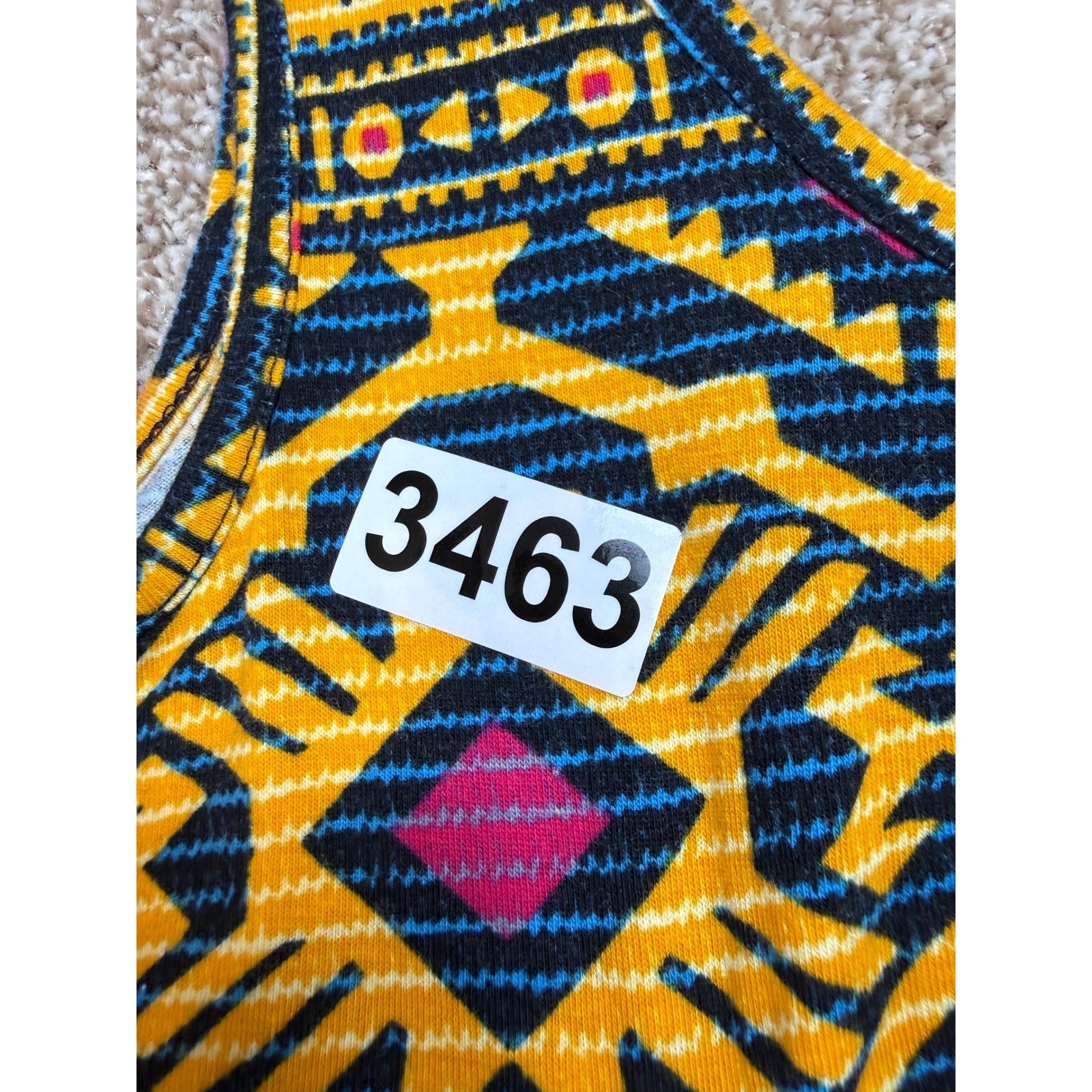 Xhilaration Yellow Geometric Tribal Print Skater Tank Top Cutout Back Medium M