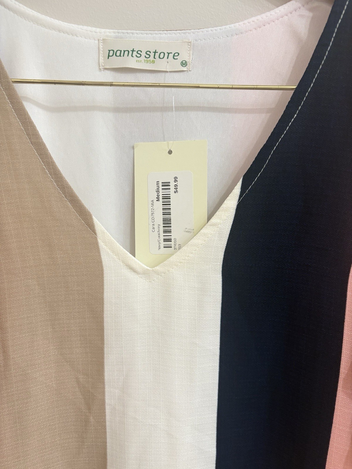 Pants Store Navy/Coral/Ivory Dress Size M