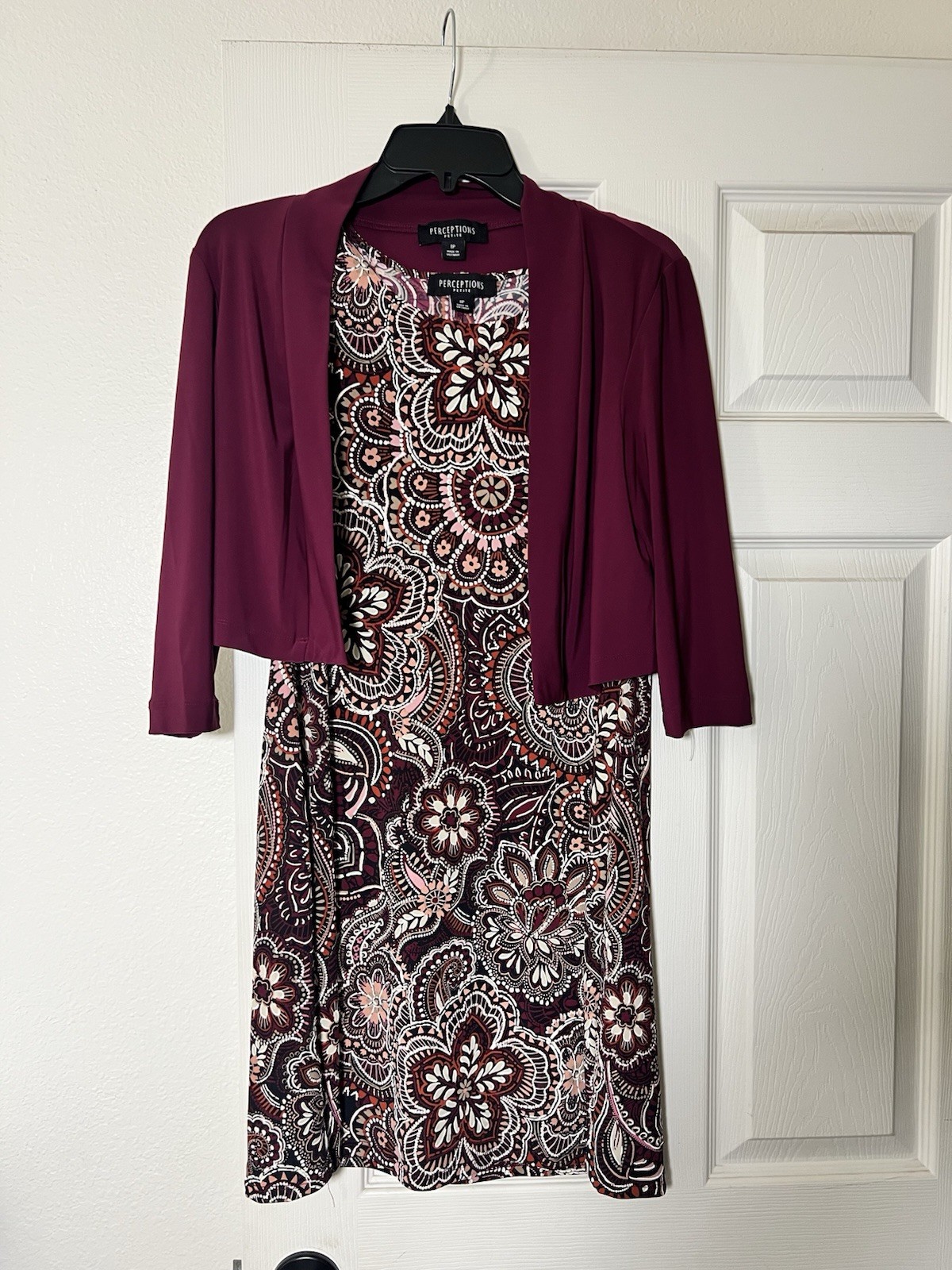 Women’s Perceptions Petite Two-Piece Dress With Jacket Size 8P