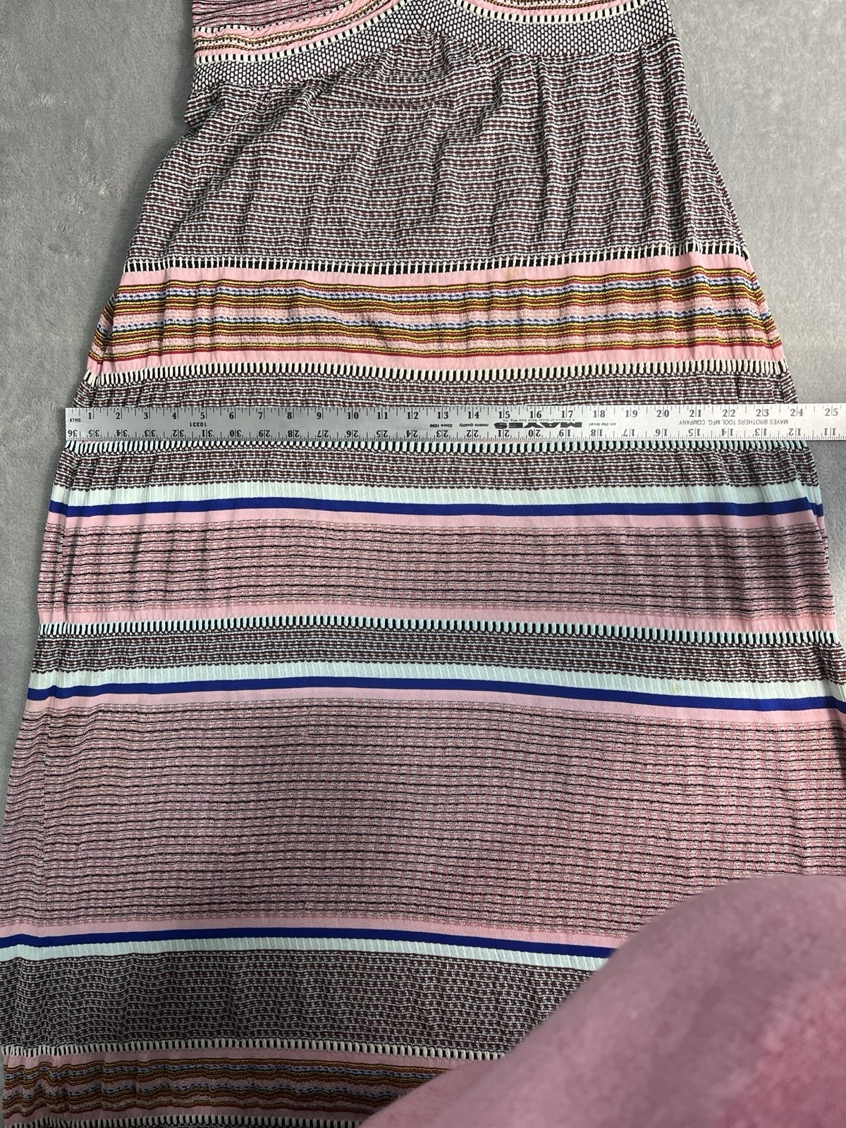 Aldomartins Barcelona Sleeveless Knit Maxi Dress Striped Boho M Made in Spain
