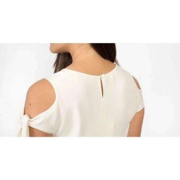 HELMUT LANG NWT Ivory Midi Dress Shoulder Tie Extra Small XS