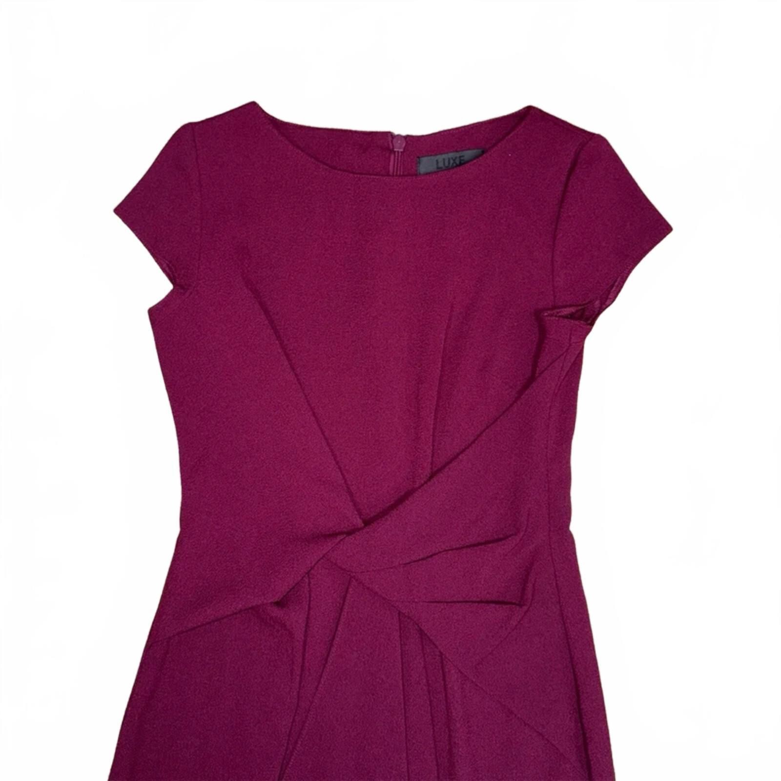 Dorothy Perkins Luxe Burgundy Midi Occasion Dress Size 8 Ruffle Pencil Bodycon