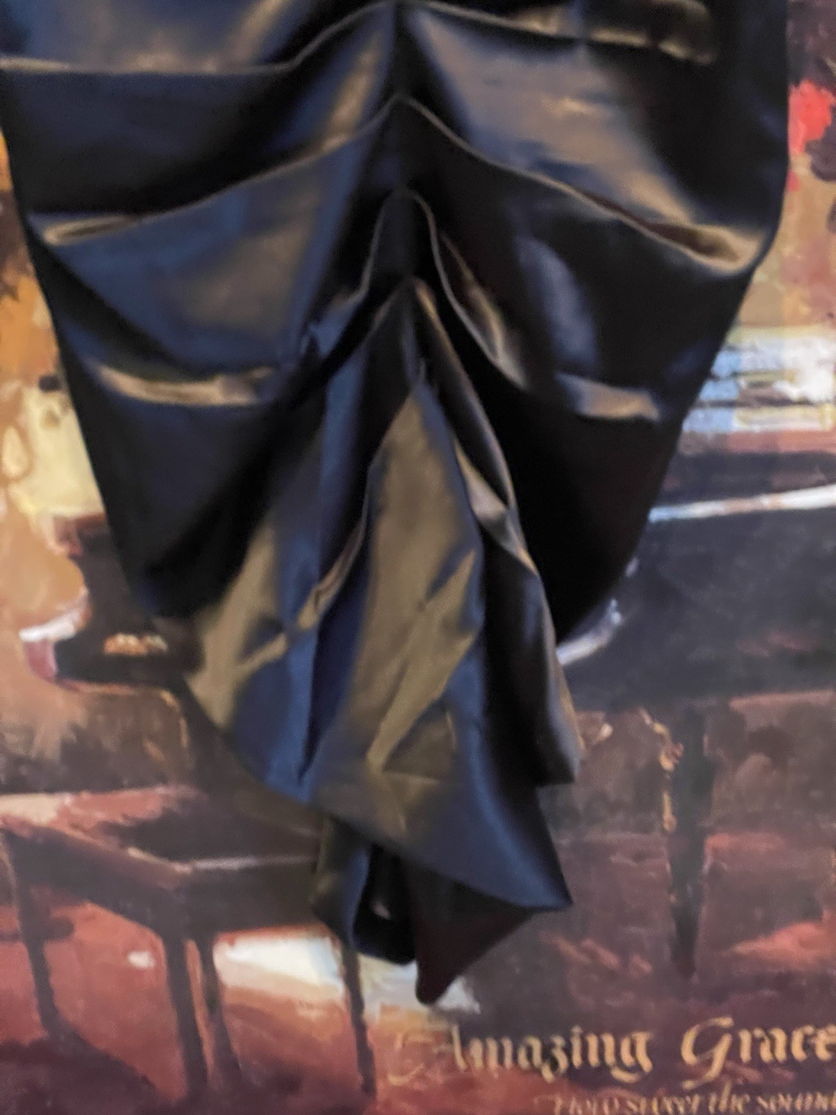 HEIRESS Beverly Hills Black Satin Rouched Midi Dress Corset Size US Medium NWT