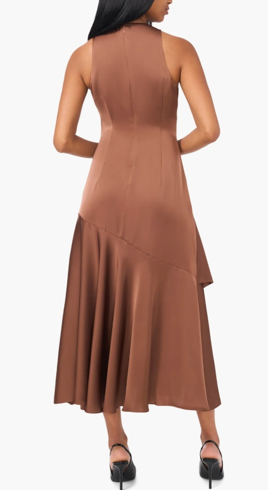 PARKER THE ANGIE BROWN UMBER LAYERED RUFFLE MAXI DRESS