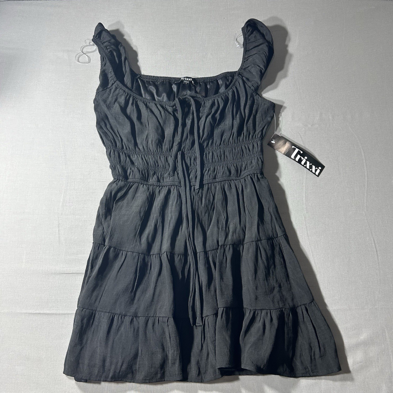 Trixxi Black Tiered Mini Dress Size L