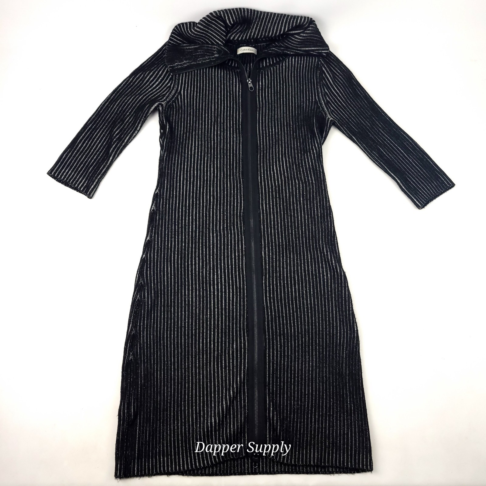 Calvin Klein Full Double Zipper Zip Up Sweater Dress