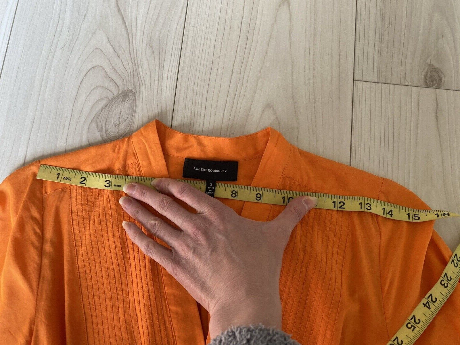 Robert Rodriguez orange cotton/silk short dress with buttons perfect con Size 2