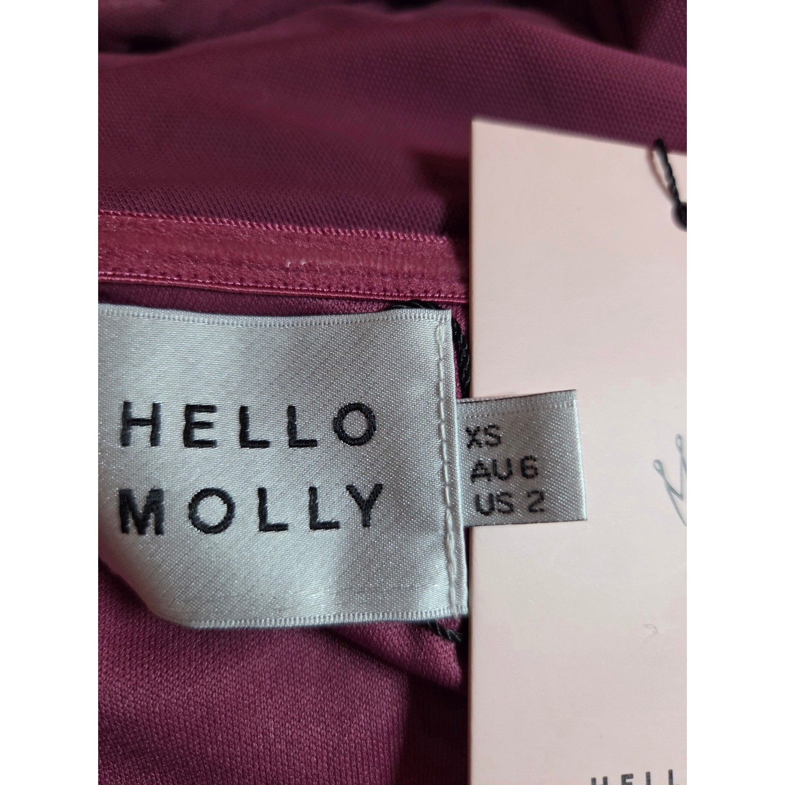 Hello Molly Rust One Shoulder Ruched Ruffle Handkerchief Hem Midi Dress XS US 2