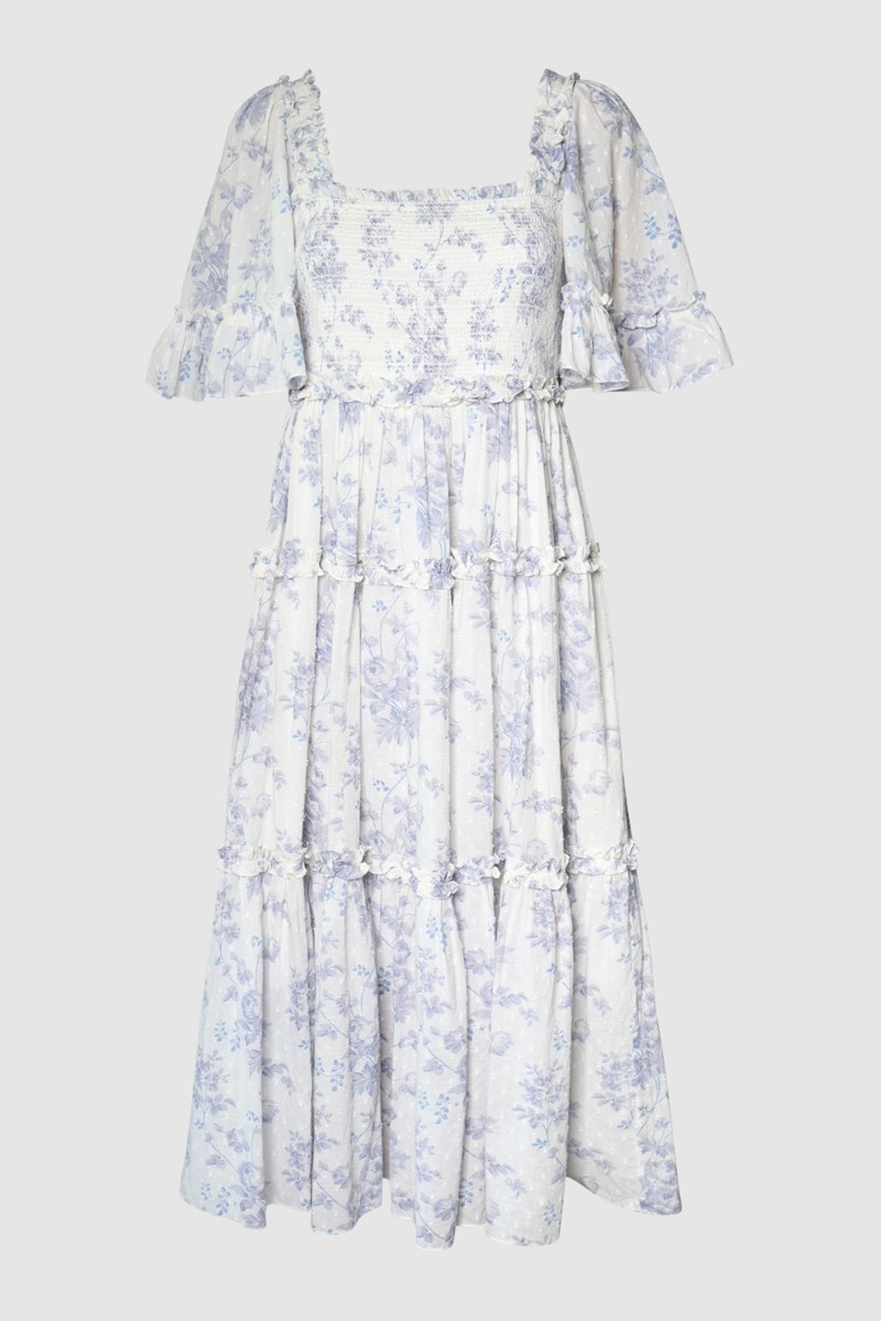 NWT Needle & Thread Bijou Rose Floral Ditsy Smocked Midaxi Ankle Gown Dress 18