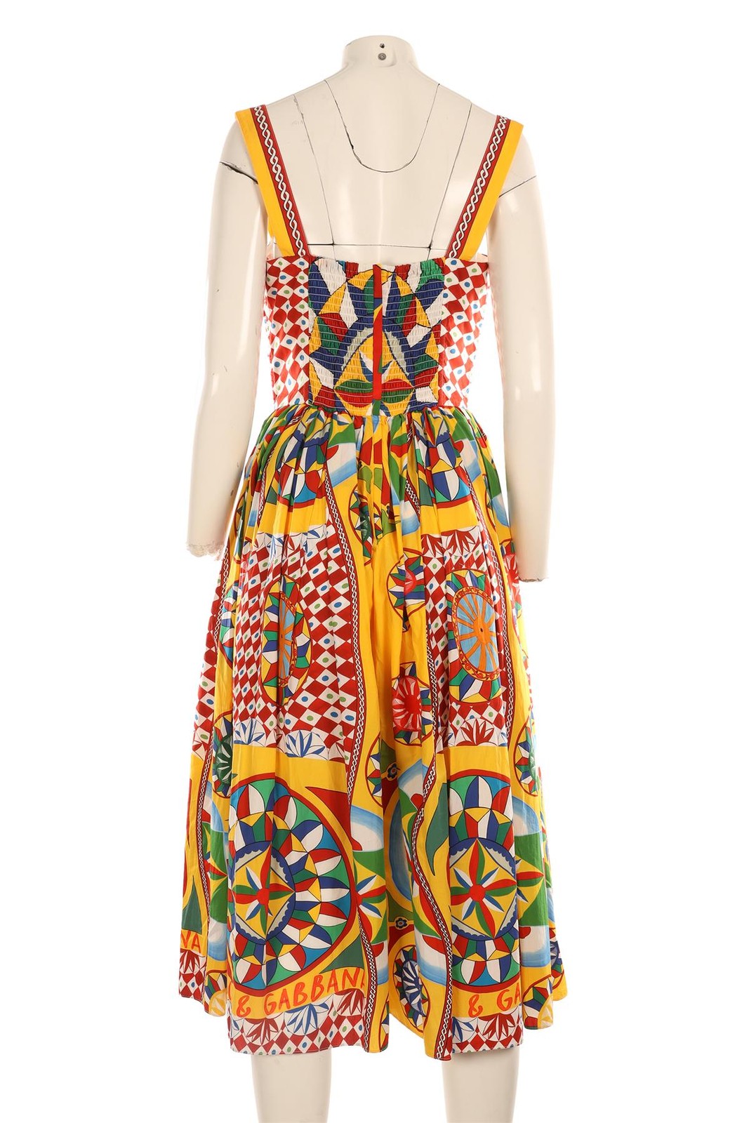 DOLCE & GABBANA MULTI COTTON MAXI DRESS IT 46 UK 14 US 10