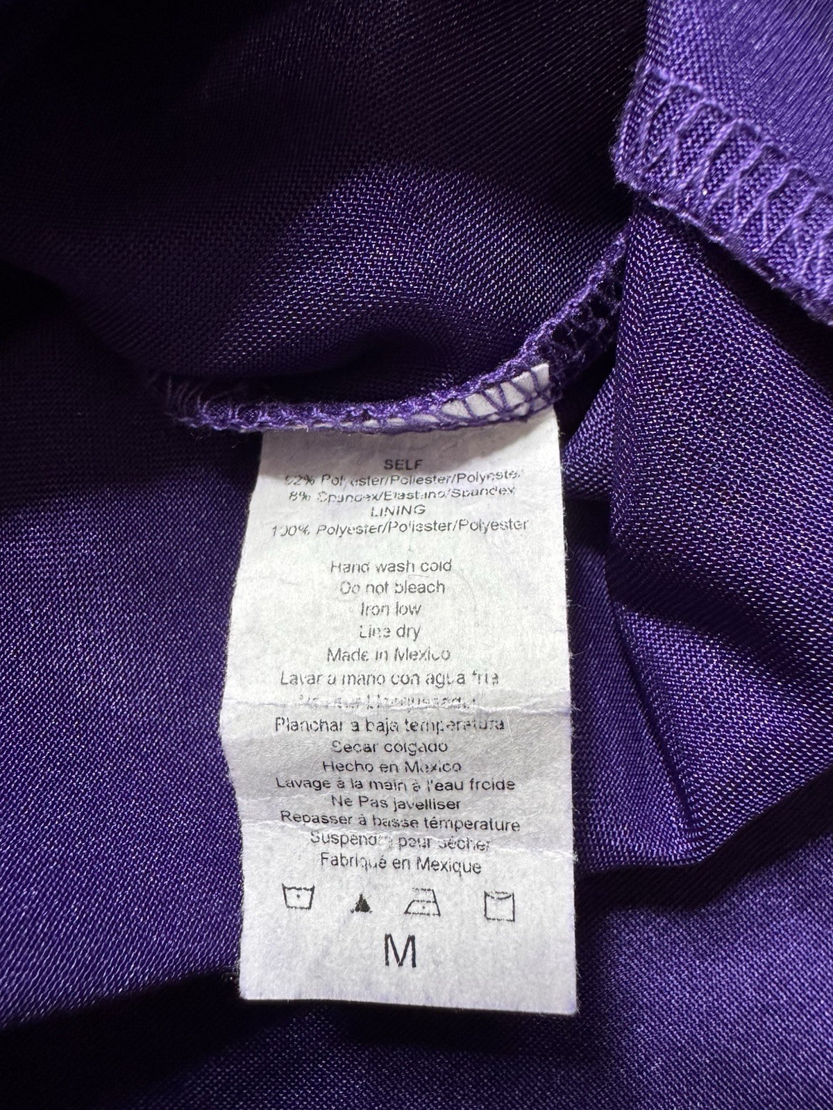 Windsor Purple Satin Straight Neck Spaghetti Strap Ruched Maxi Dress Women M