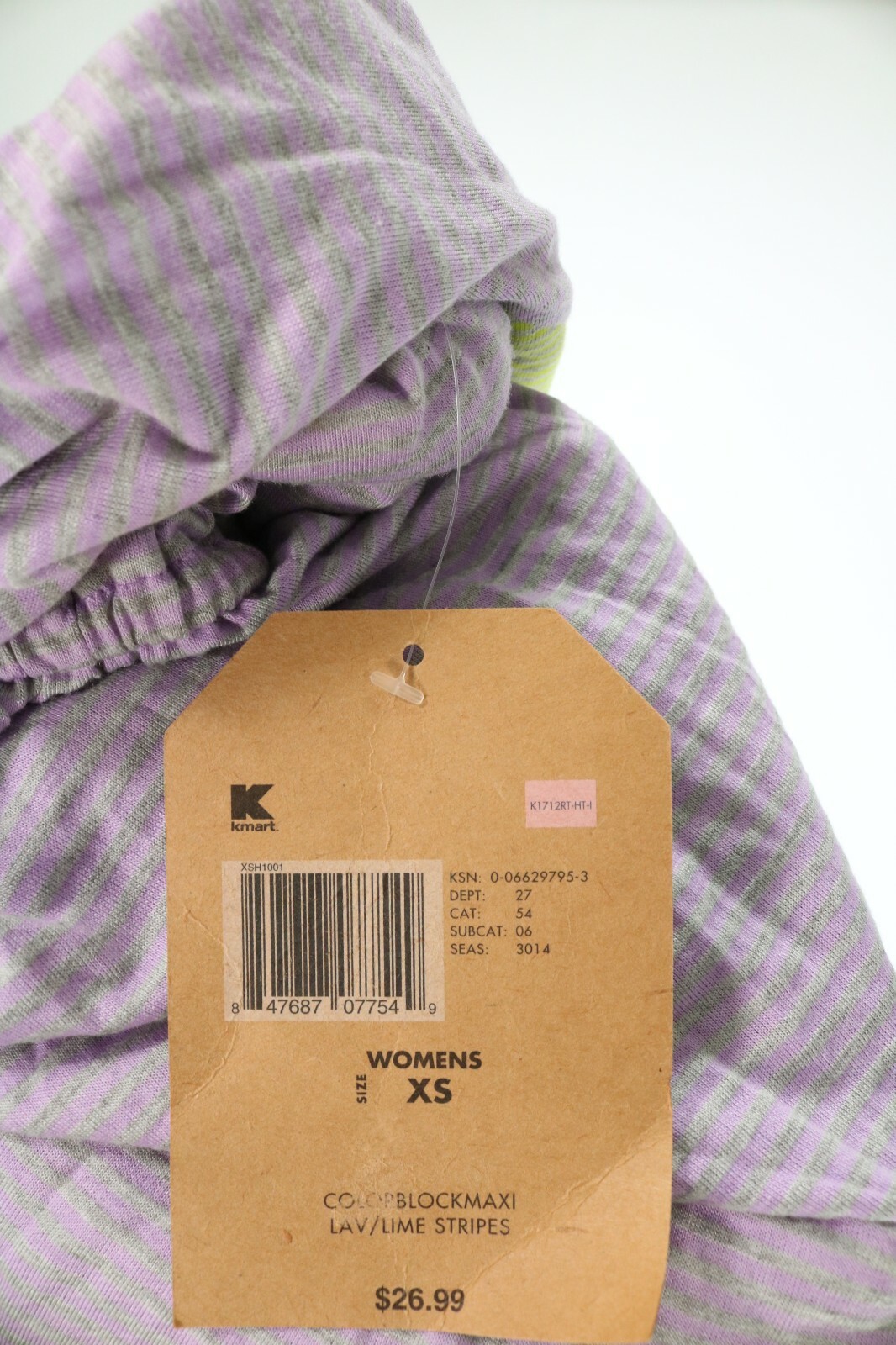 Women’s Route 66 Lavender Lime Stripes Sleeveless Dress XS NEW! NWT