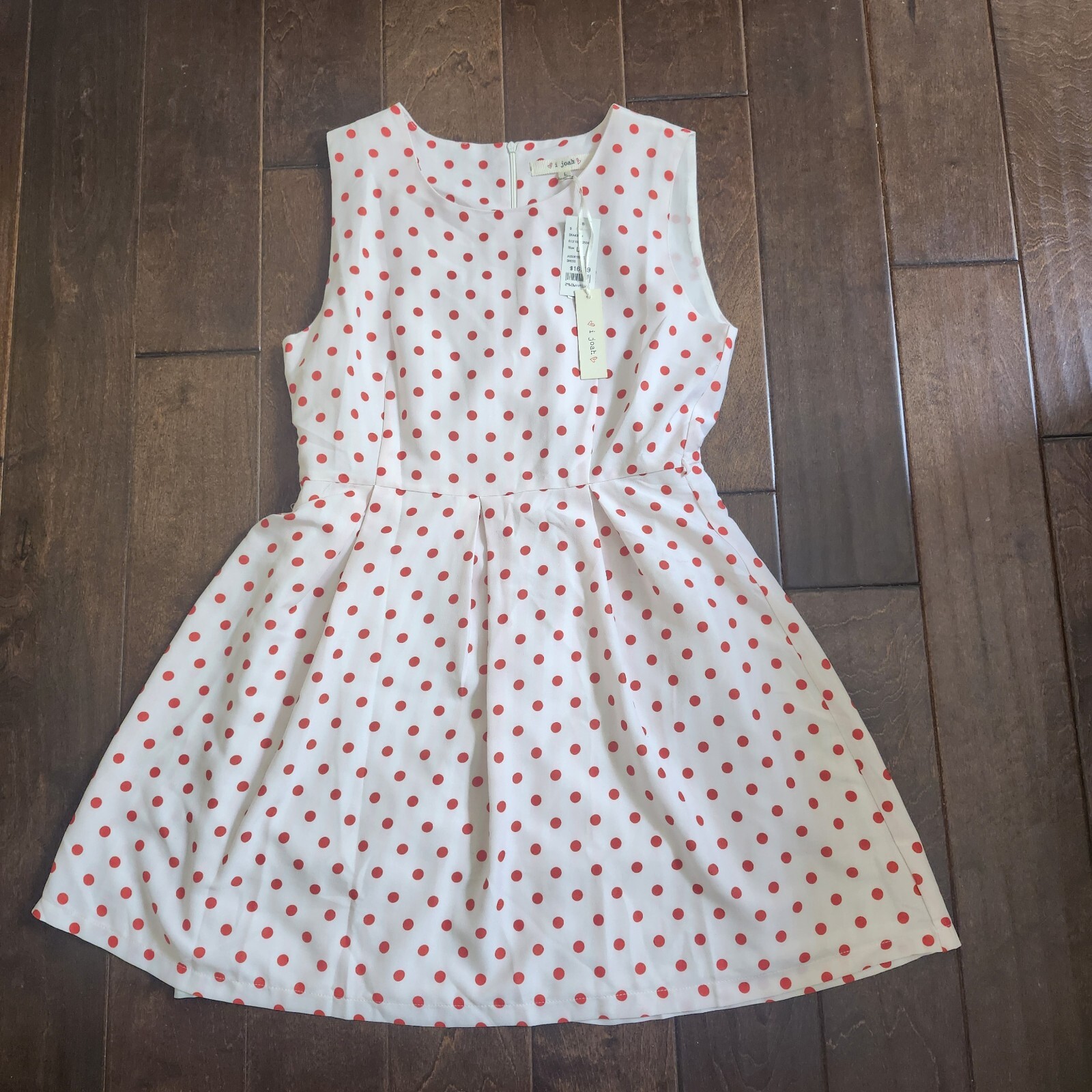 I Joah Fashion Q 1982 Women’s Sleeveless Polka Dot Dress – Size Large NWT