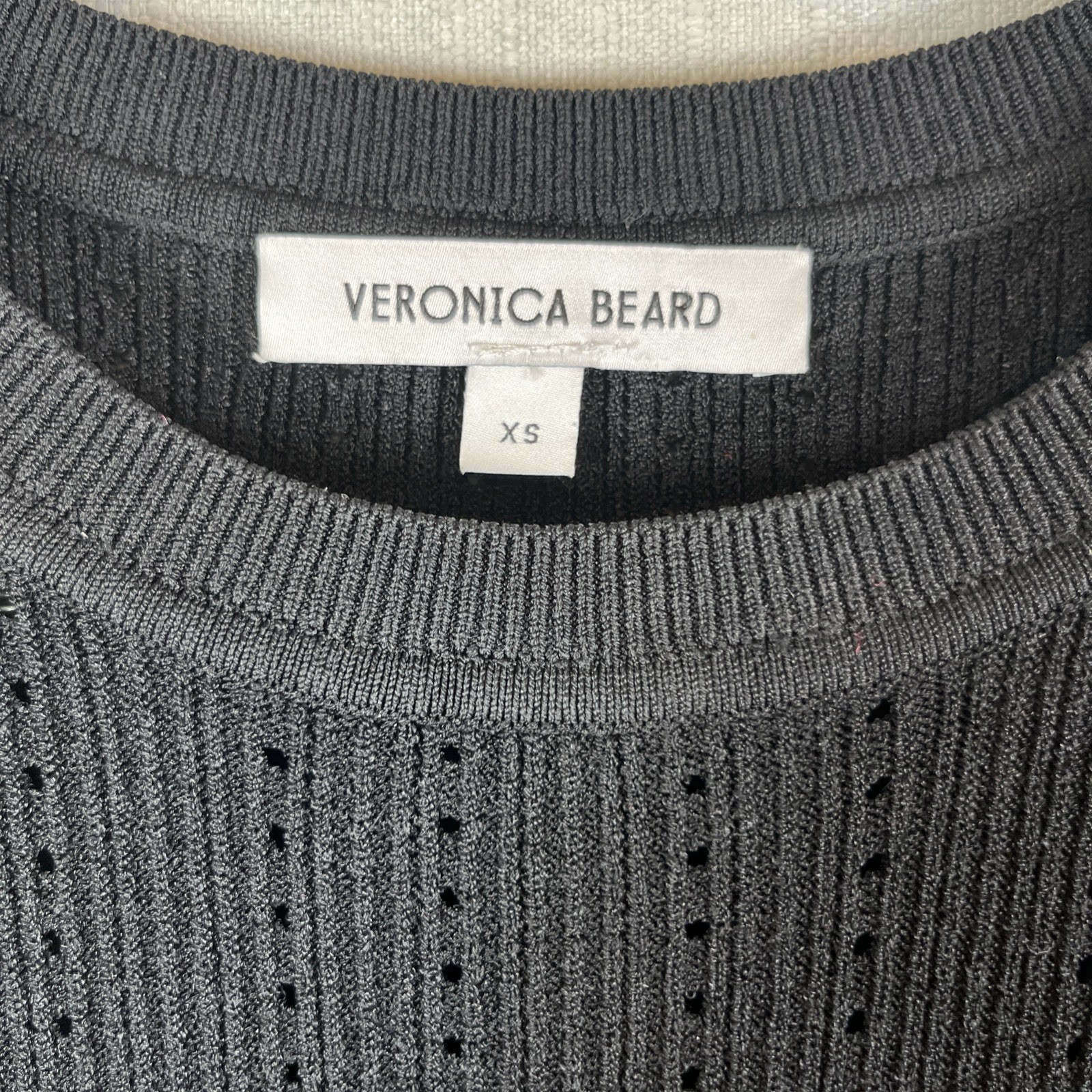 Veronica Beard Black Nami Ribbed Knit Long Sweater Dress Size XS Capsule $498