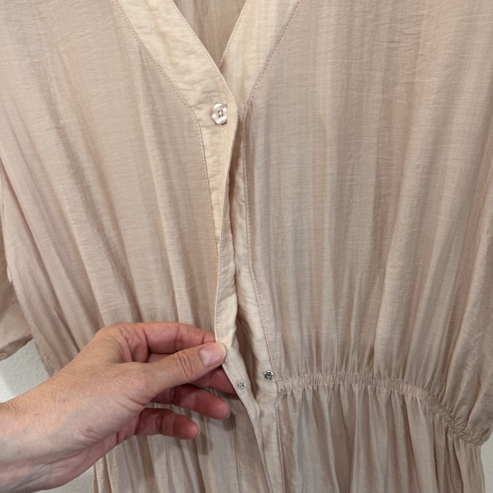 MOD REF Blush Pink Tencel Midi Dress Minimalist Resort Cottagecore
