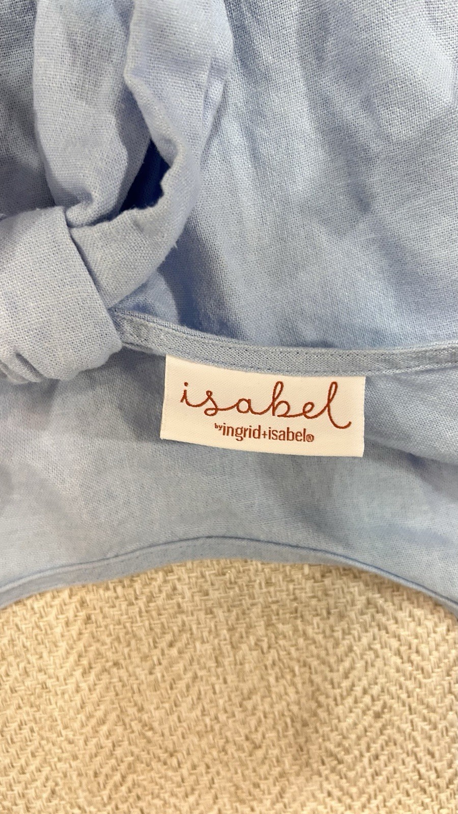 Isabel Maternity by Ingrid & Isabel Blu Casual Linen Dress Size Small Baby Doll