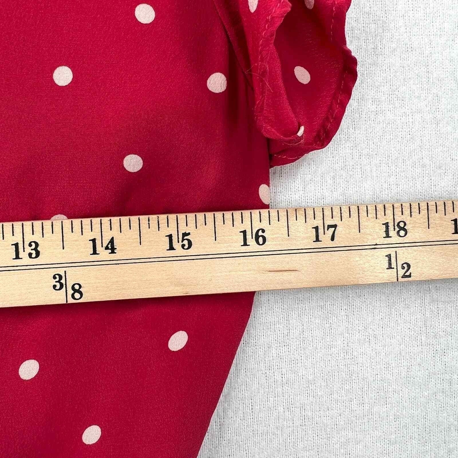 RAILS Leanne Polka Dot Dress Womens Medium Raspberry Red Silk Wrap Mini Short