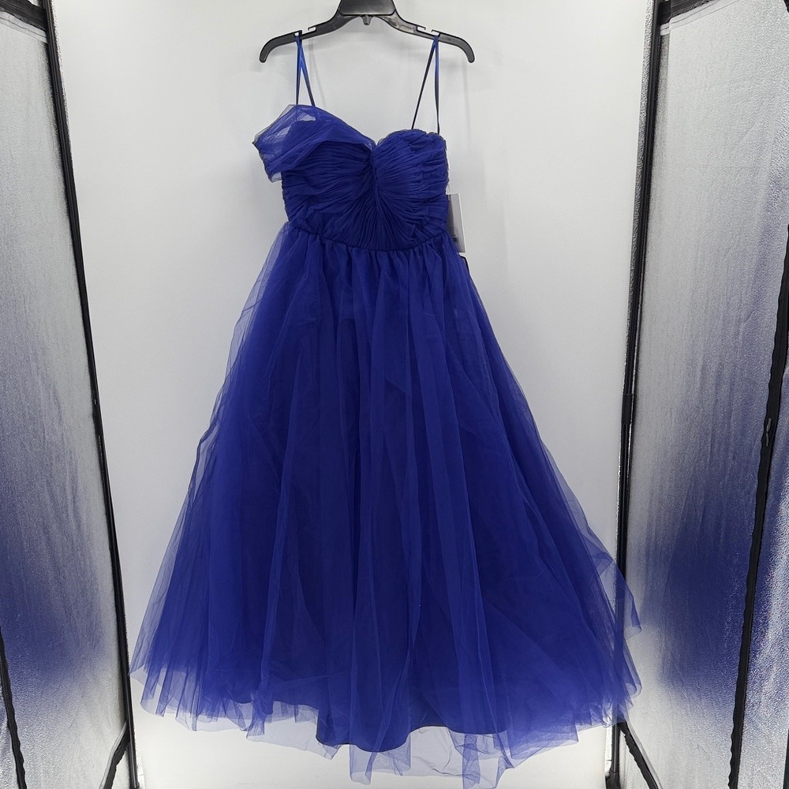 Mac Duggal 68713 One Side Off the Shoulder Bustier Ball Gown – Cobalt – 6 – NWT