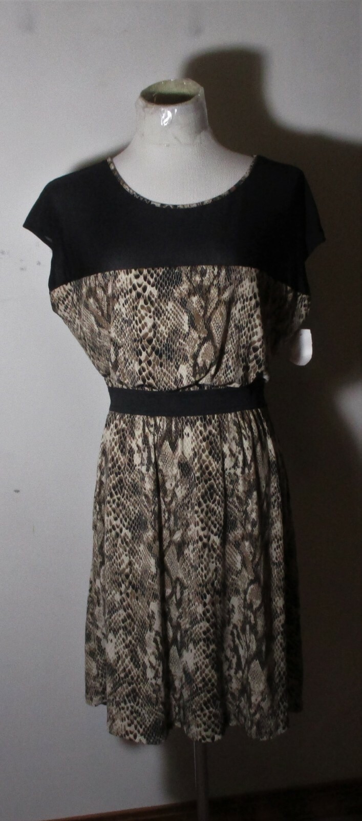 MADISON Brown Black Cap Sleeve Dress Size M NWT
