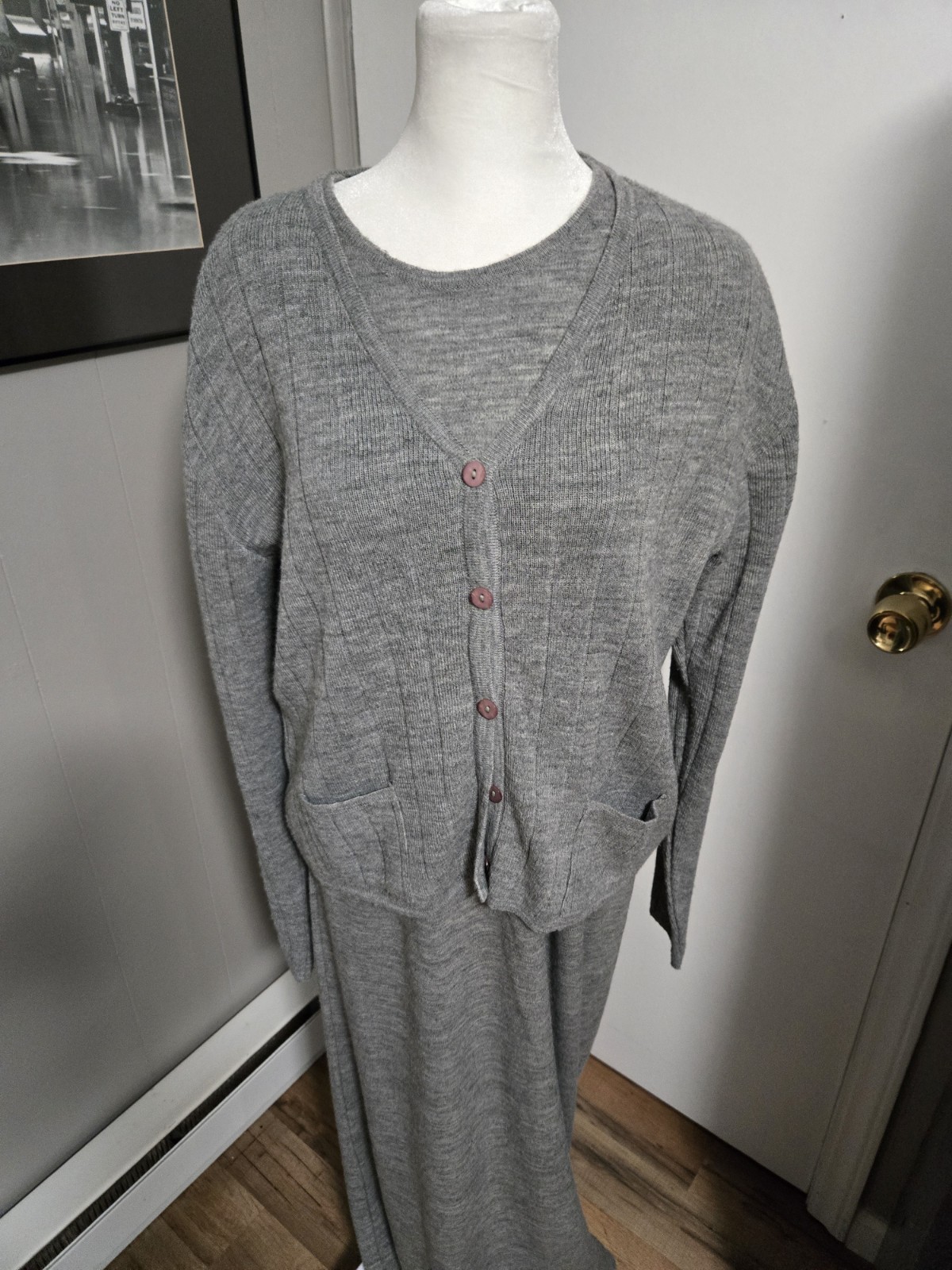 Finity Grey Sweater Dress With Matching Sweater Size Large