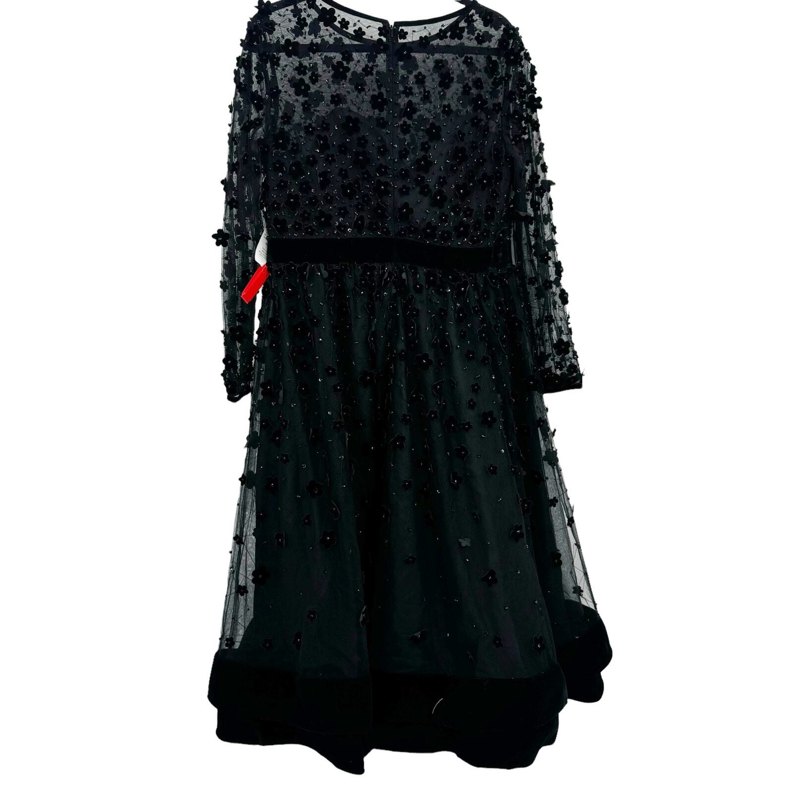 Mac Duggal Evening 67007D Sheer Long Sleeve Modest Prom A-Line Dress Size 14 NWT