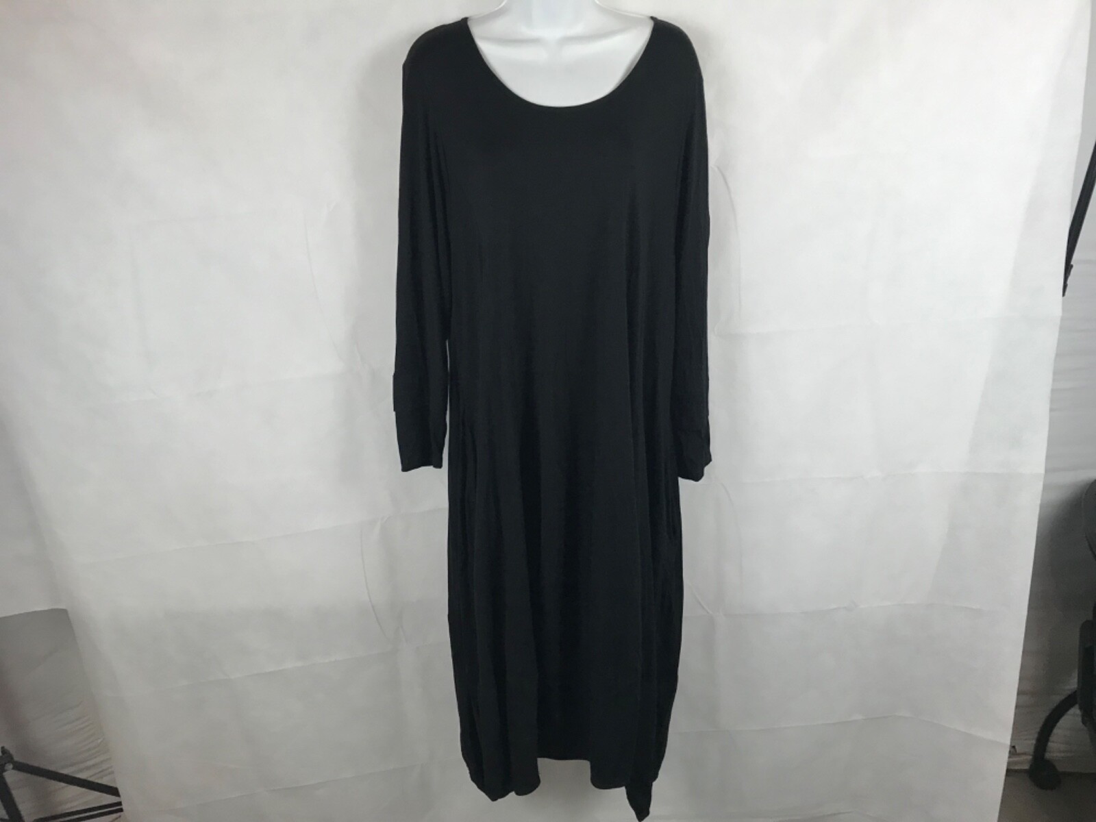 Escaladya Ballon Kleid Knopgleiste One Size O/S Black 3/4 Sleeve Dress