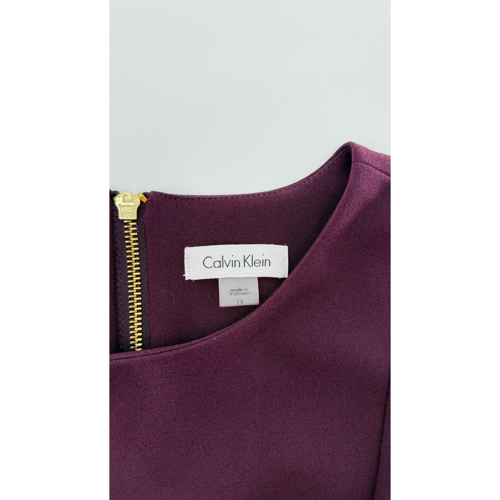 Calvin Klein Professional Classic Purple Sheath Dress Size 14 EUC Cocktail Party