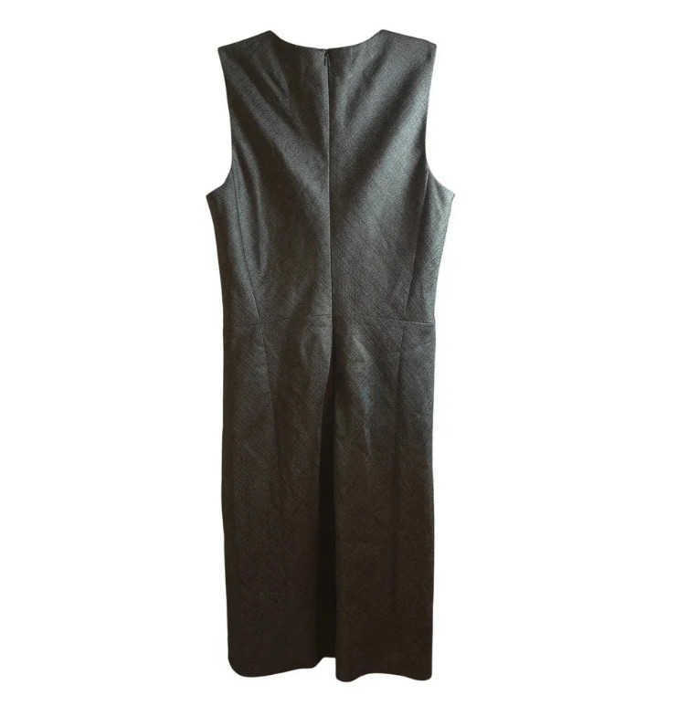 Theory Glipin Ginko Wool Silver Charcoal Sheet Dress 2
