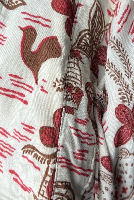 ModCloth Floral Print Cream Brown Button Up Short Shirt Dress Tunic Size Small