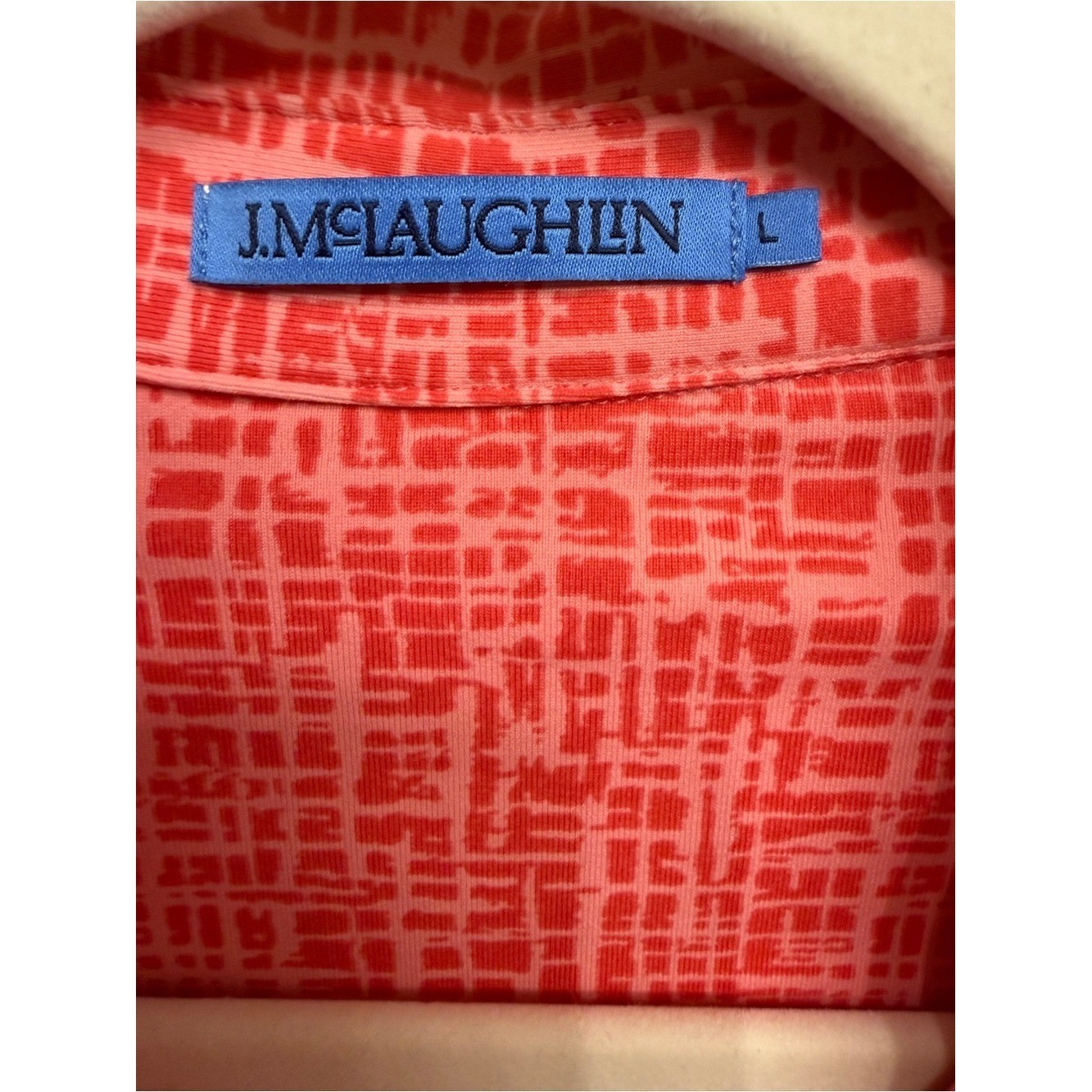 J McLaughlin Lawrence Dress in Cross Hachure Coral/Light Coral Catalina size L
