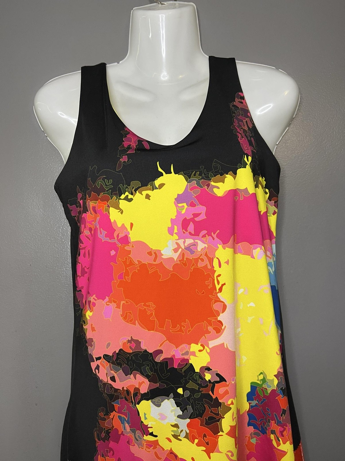 Volt Design Audrey Dress Womens Sm/Med Multicolor Art Floral Tank Boho Colorful