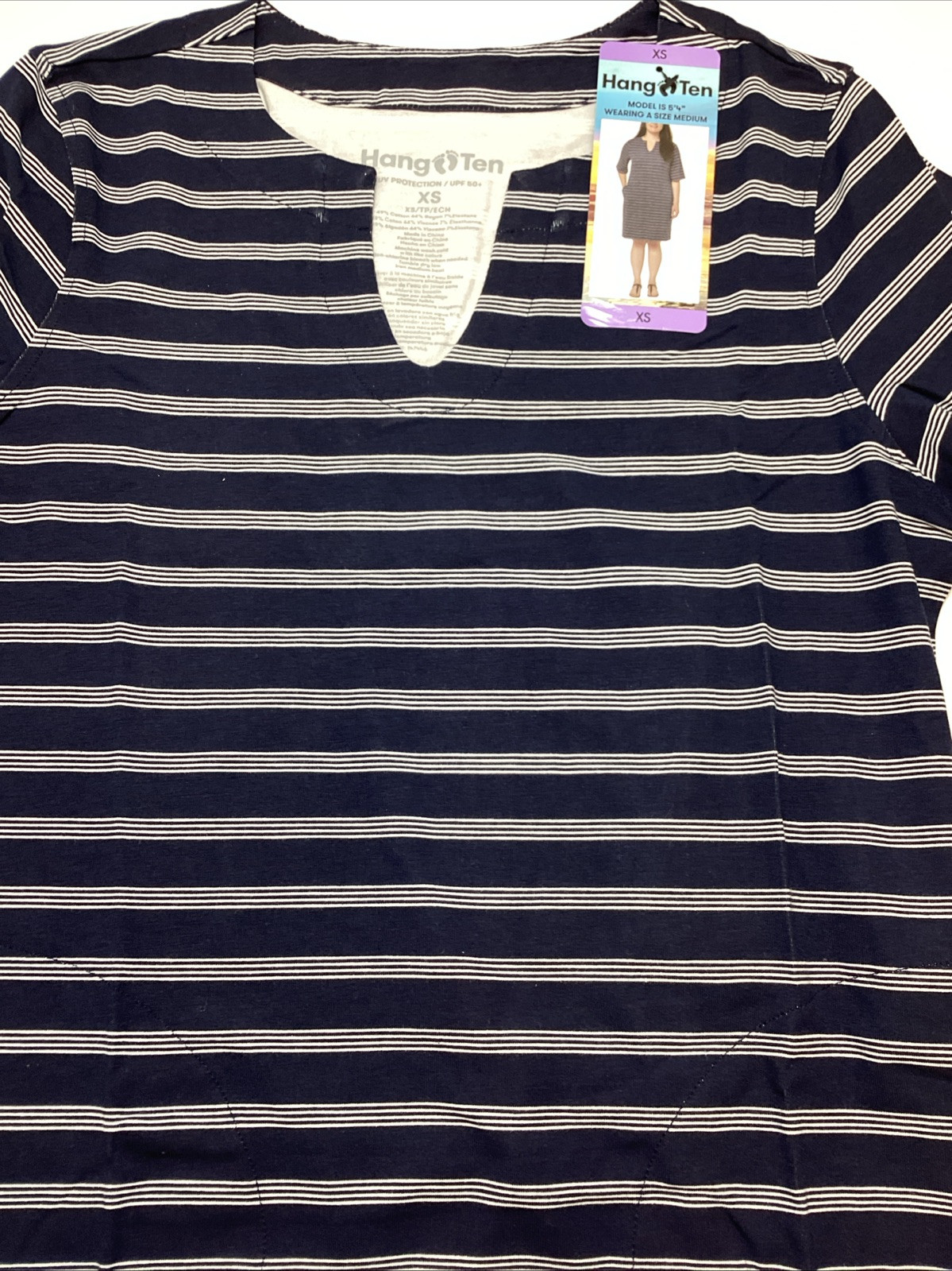 Women’s Hang Ten Breathable Lightweight Sun Dress UPF 50+, Navy – Size: XS