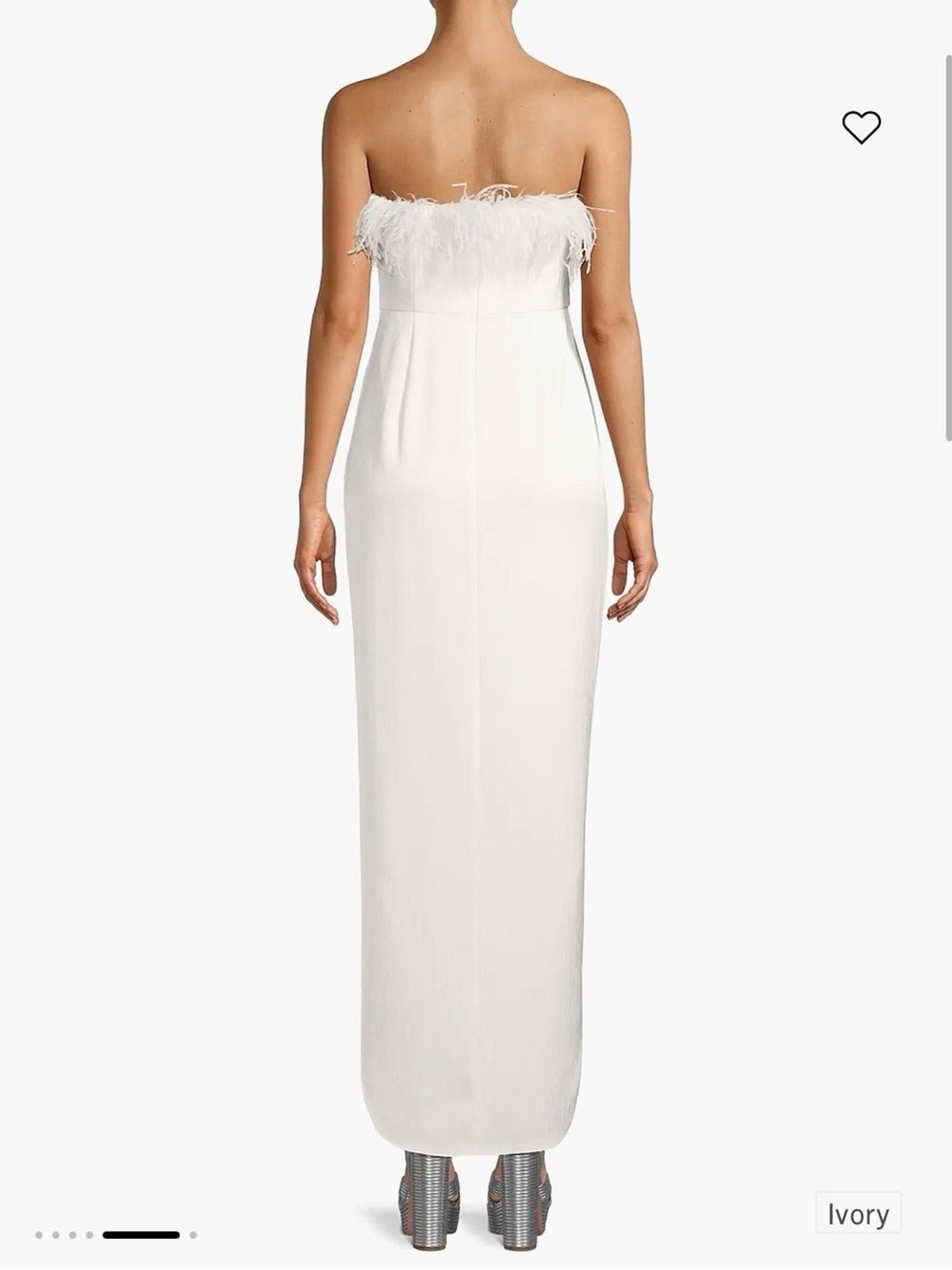 Aidan Mattox Feather Trim Strapless High-Low Gown
