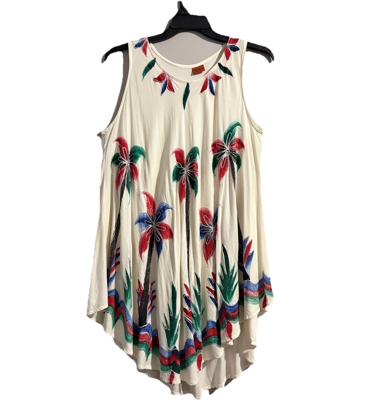Tropical Summer Beach Boho Colorful Floral Dress Cover-Up 100% Rayon One Size