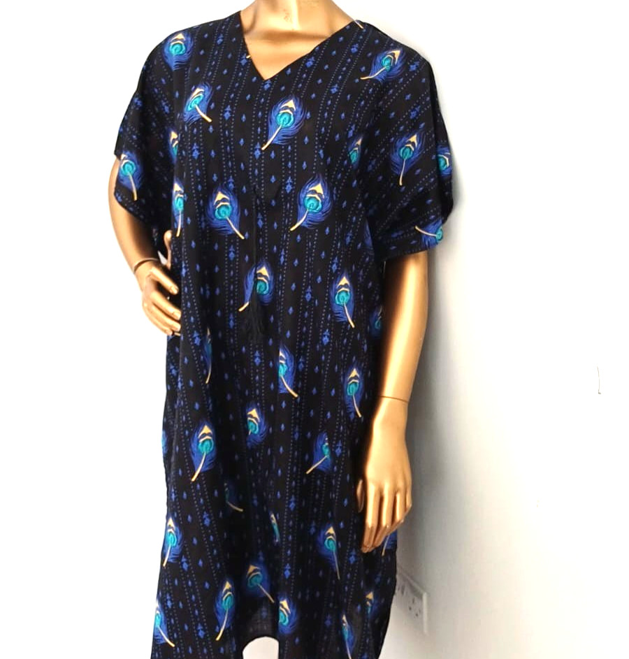 Indian Hand made Cotton Kaftan Dress Floral Print for Women All Season Caftan