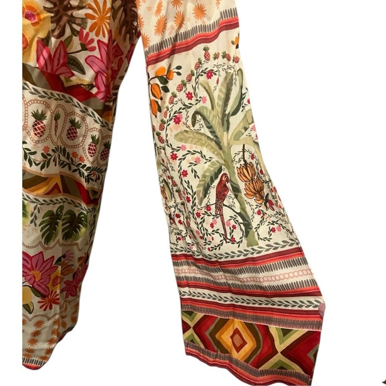 NWT Celina Moon Floral Boho Tunic Dress Bell Sleeve Pockets Large Resort