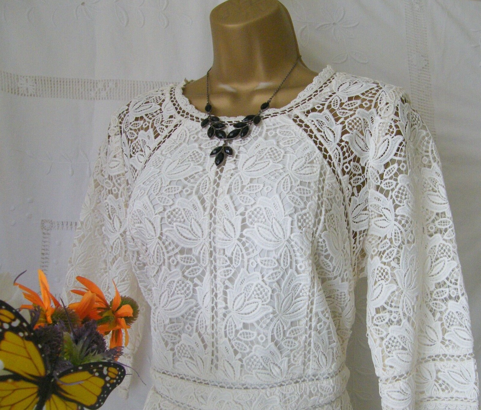 👗****MONSOON PRE-OWNED “ELLVIE IVORY” DRESS SIZE 14****👗