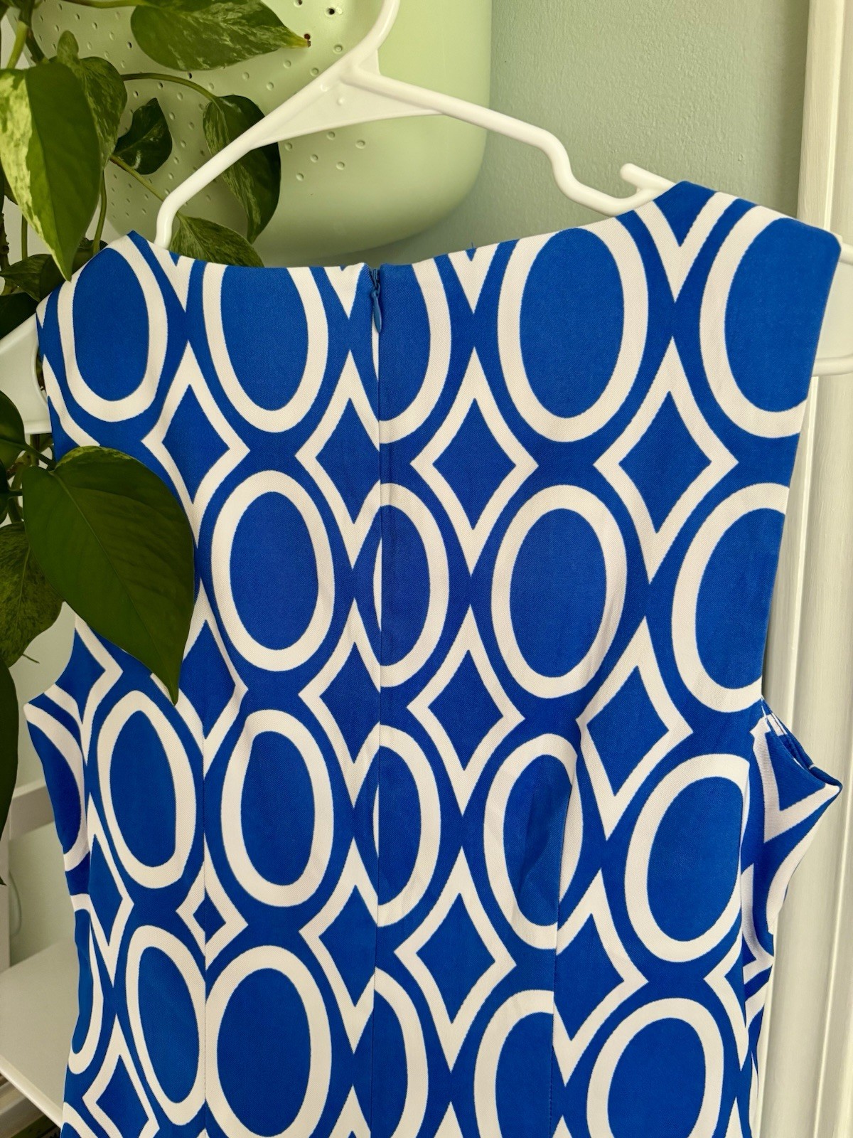 ALYX Blue & White Geometric-Pattern Sleeveless Dress