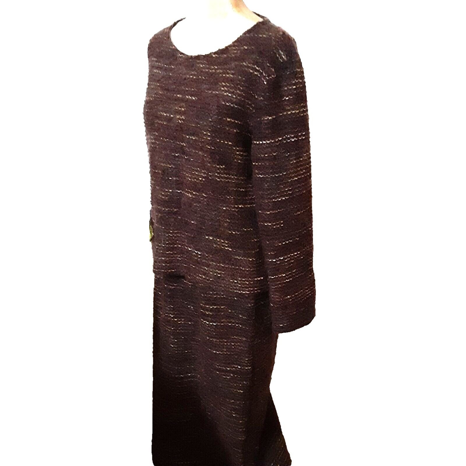 Structured Chaos Two-Piece Woven Dress Set Medium Deep Tones Mohair Blend Midi