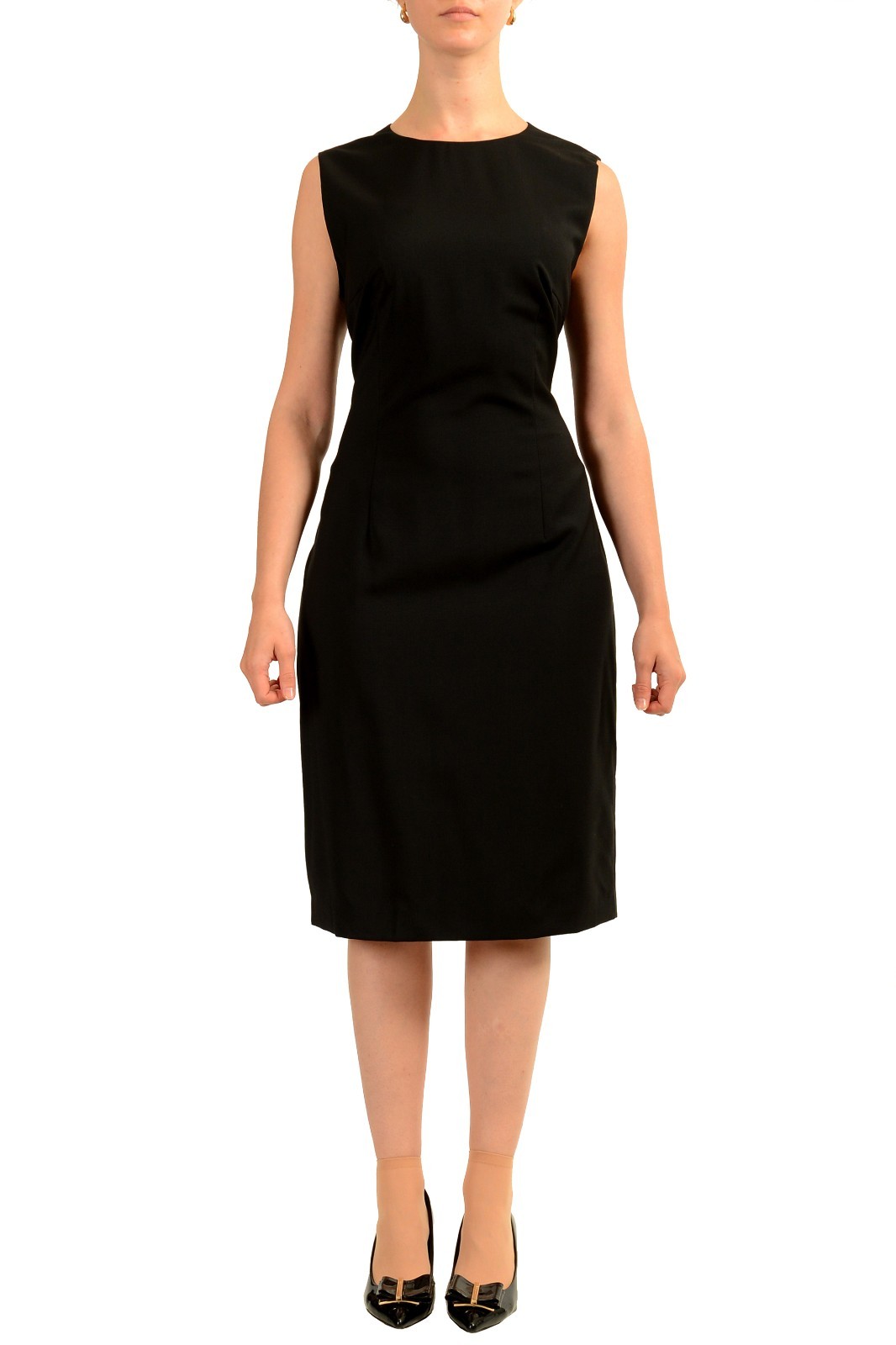 Hugo Boss Women’s “Dirulah” Black Sleeveless 100% Wool Pencil Dress US L IT 44