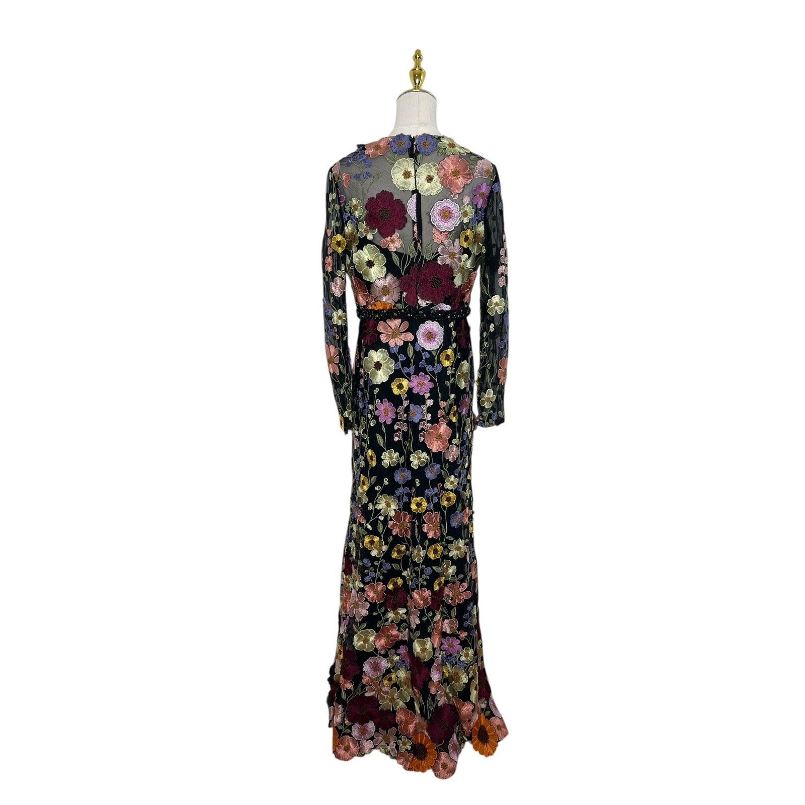 Mac Duggal 68201 Embroidered Appliqué High Neck Trumpet Gown Size 10 $798