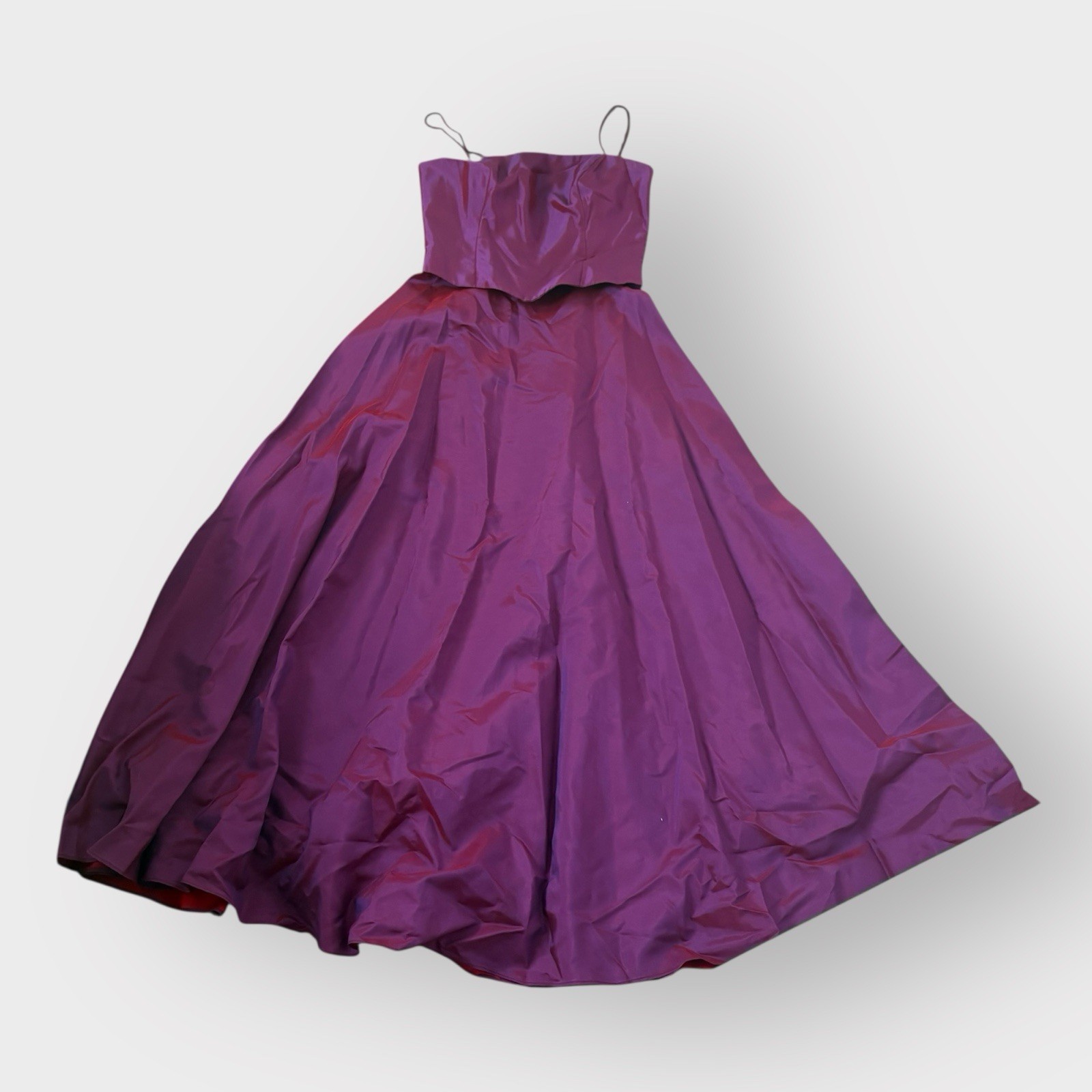 JS Collections Purple Red Sheen Satin A-Line Maxi Gown – Cami Straps, NWT Y2K