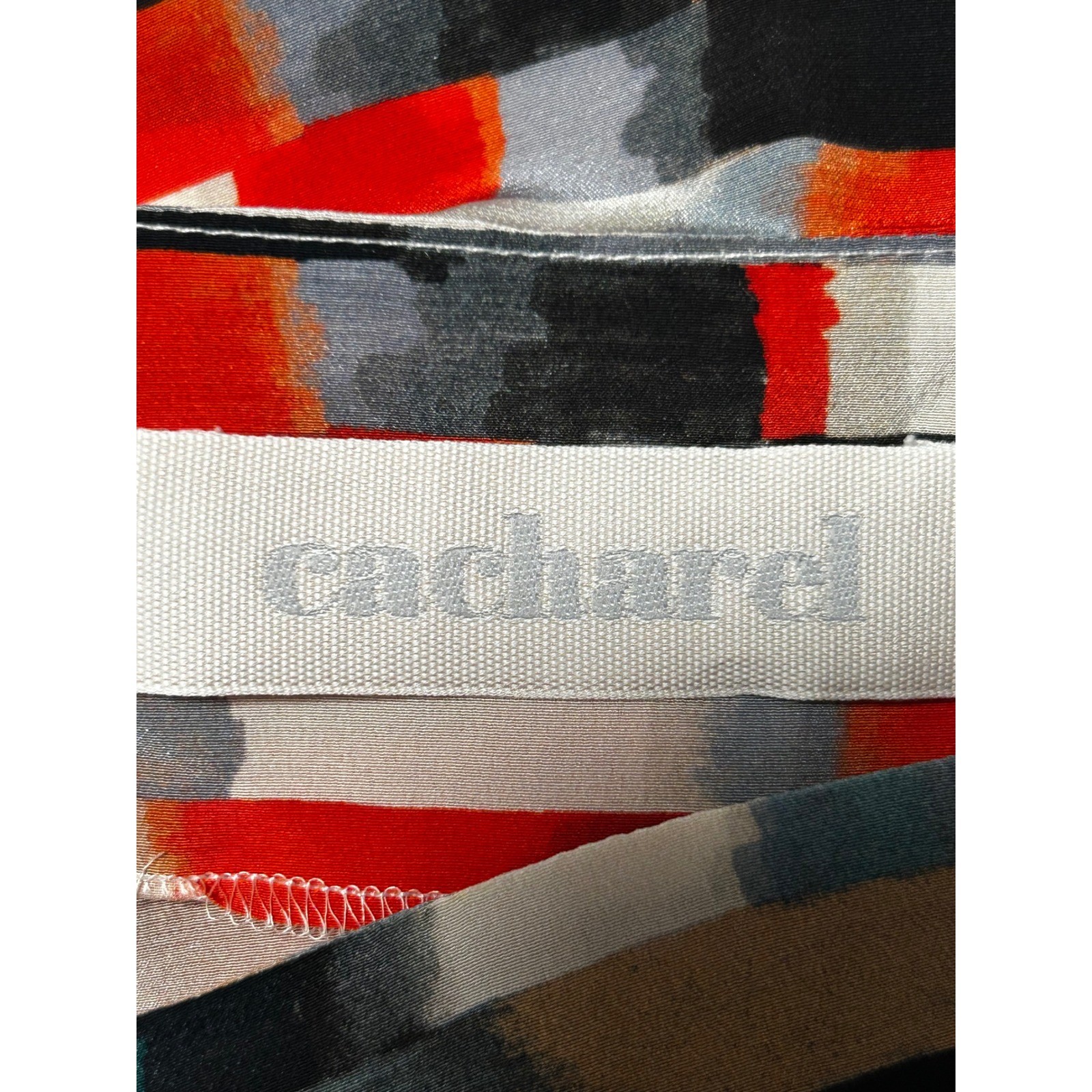 Cacharel Abstract Brushstroke Print Tunic Dress Cream Red Black Size 8 US – IW