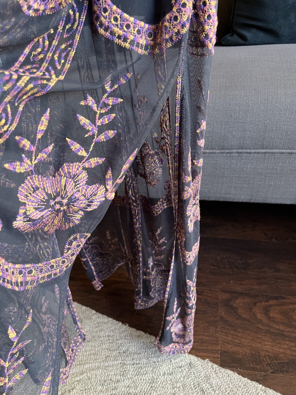 Alter’D State Embroidered Maroccon Kimono Maxi Dress Size Small | NWOT